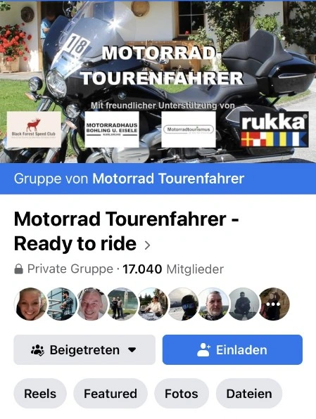 Facebook Gruppe Motorrad Tourenfahrer
