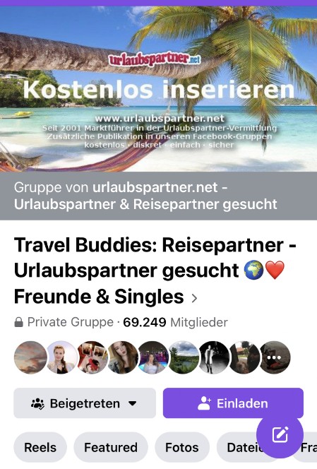 Facebook Gruppe Travel Buddies